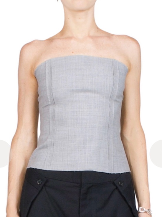 St. Agni Tops - St Agni grey bustier tube w raw hems - M
